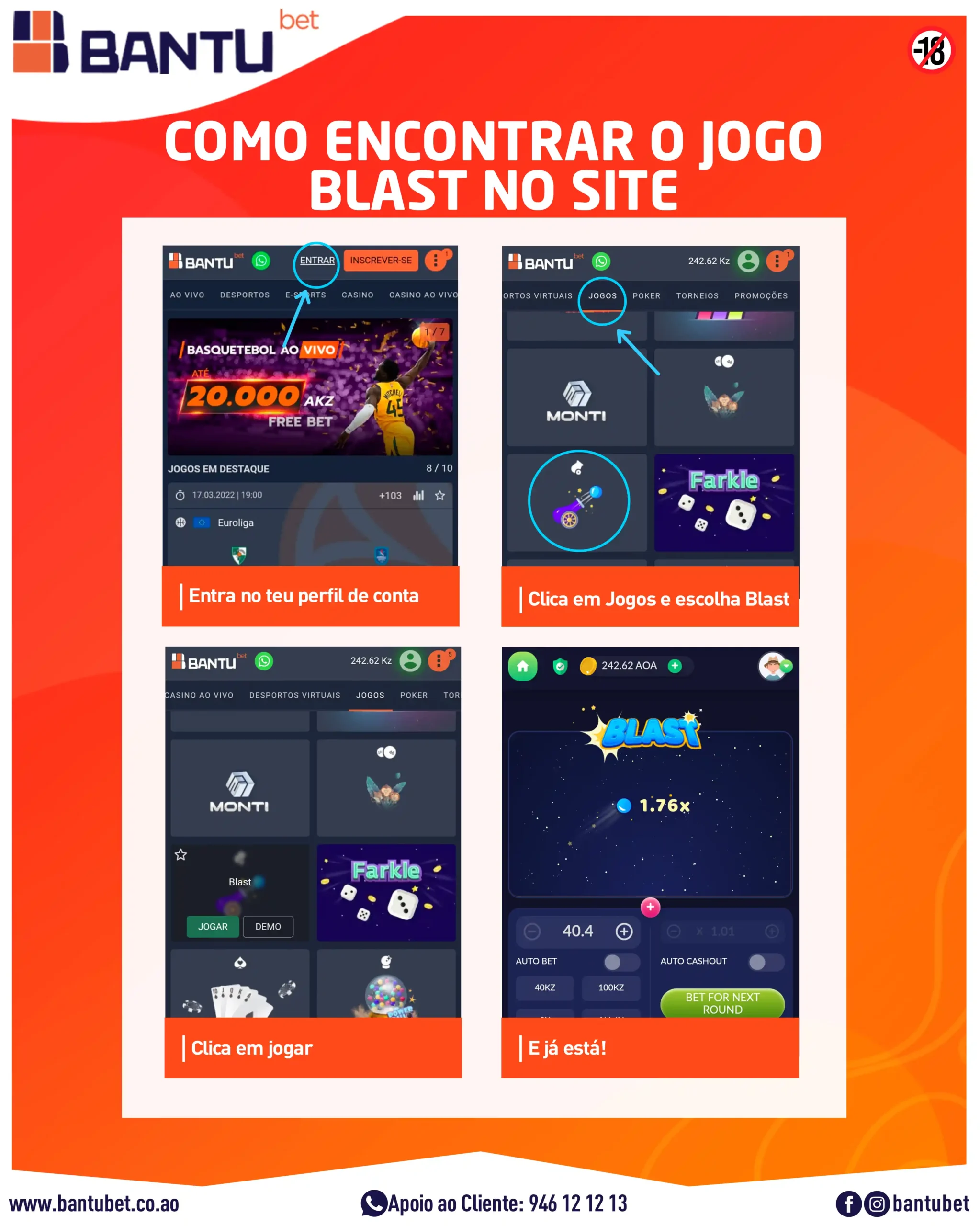 Como encontrar o Blast no site da Bantubet